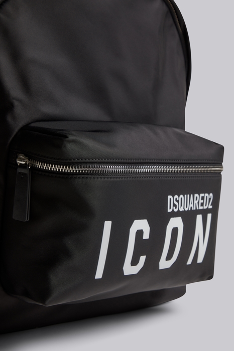 DSQUARED2 Men Backpack Black Size OneSize 95% Polyamide 5% Bovine leather (45563840MI)