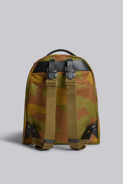 DSQUARED2 Men Backpack Military green Size OneSize 95% Polyamide 5% Bovine leather (45592674LR)