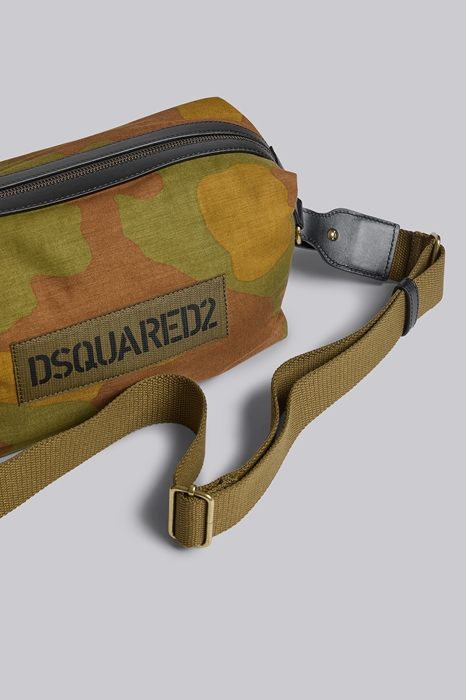 DSQUARED2 Men Shoulder bag Military green Size OneSize 95% Polyamide 5% Bovine leather (45592989AO)
