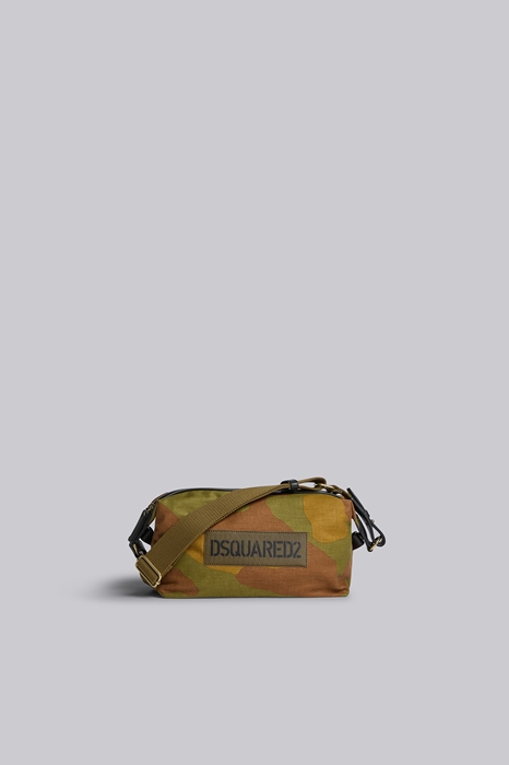 DSQUARED2 Men Shoulder bag Military green Size OneSize 95% Polyamide 5% Bovine leather (45592989AO)