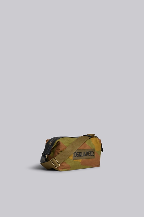 DSQUARED2 Men Shoulder bag Military green Size OneSize 95% Polyamide 5% Bovine leather (45592989AO)
