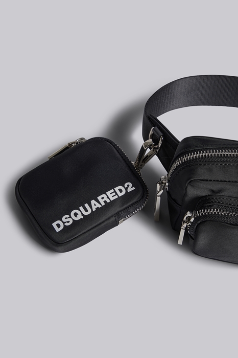 DSQUARED2 Men Fanny pack Black Size OneSize 95% Polyamide 5% Bovine leather (45593916VW)