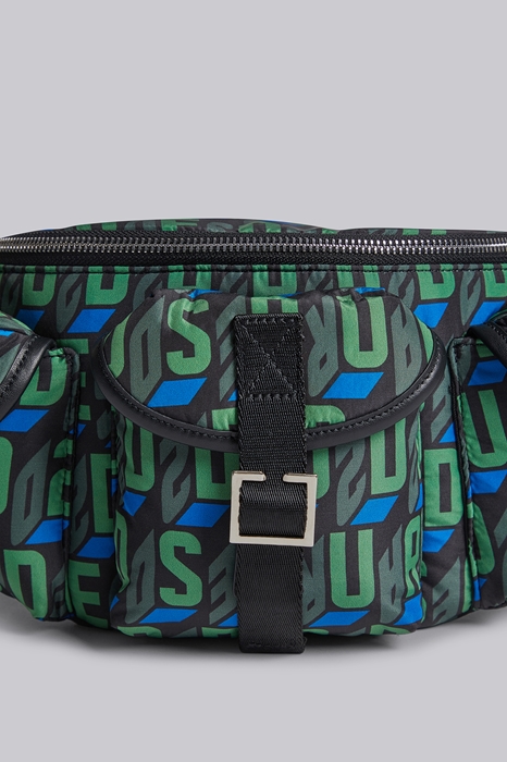 DSQUARED2 Men Fanny pack Green Size OneSize 95% Polyamide 5% Bovine leather (45593918IM)