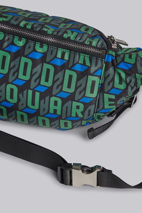 DSQUARED2 Men Fanny pack Green Size OneSize 95% Polyamide 5% Bovine leather (45593918IM)