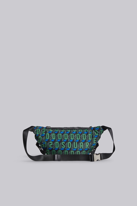 DSQUARED2 Men Fanny pack Green Size OneSize 95% Polyamide 5% Bovine leather (45593918IM)