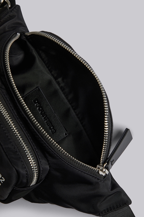 DSQUARED2 Women Fanny pack Black Size OneSize 95% Polyamide 5% Bovine leather (45593939UH)