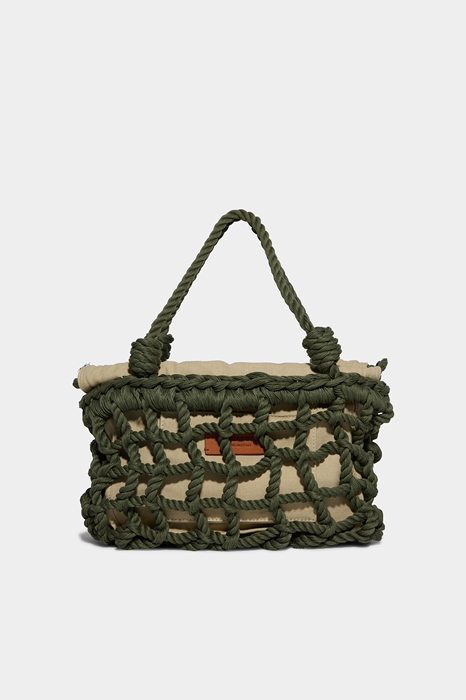 DSQUARED2 Women Shopping Military green Size OneSize 46% Polyester 38% Cotton 16% Polyamide (45620510PW)