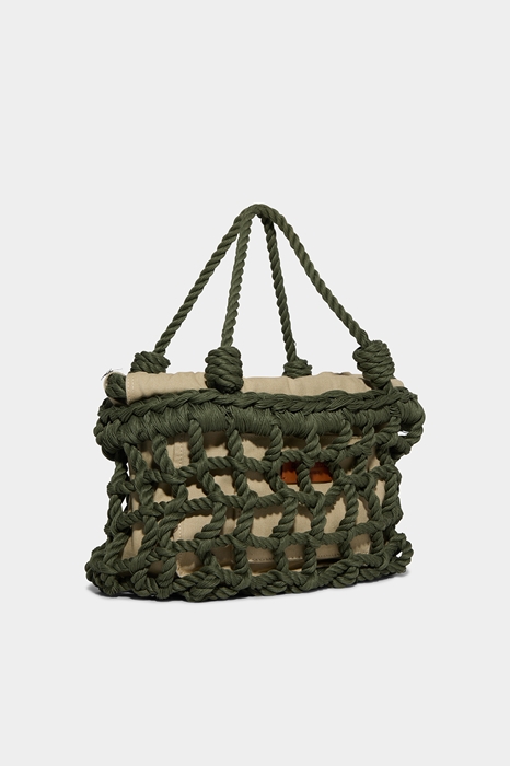 DSQUARED2 Women Shopping Military green Size OneSize 46% Polyester 38% Cotton 16% Polyamide (45620510PW)