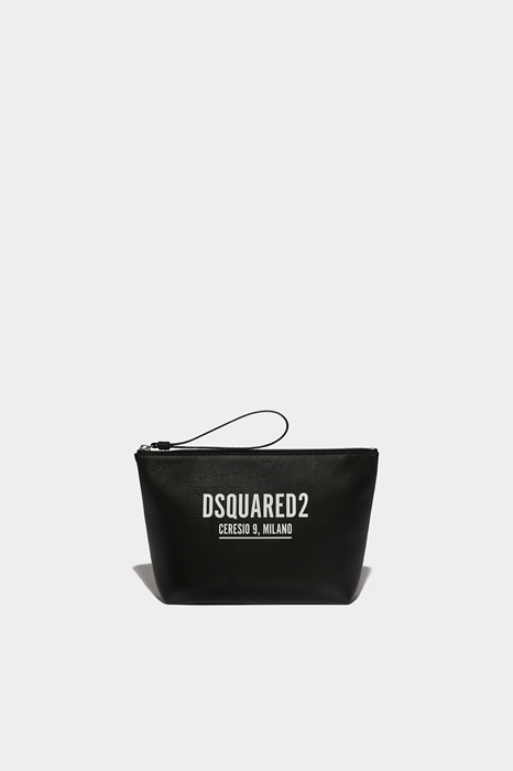 DSQUARED2 Men Toiletry bag Black Size OneSize 100% Calfskin (45634173VR)