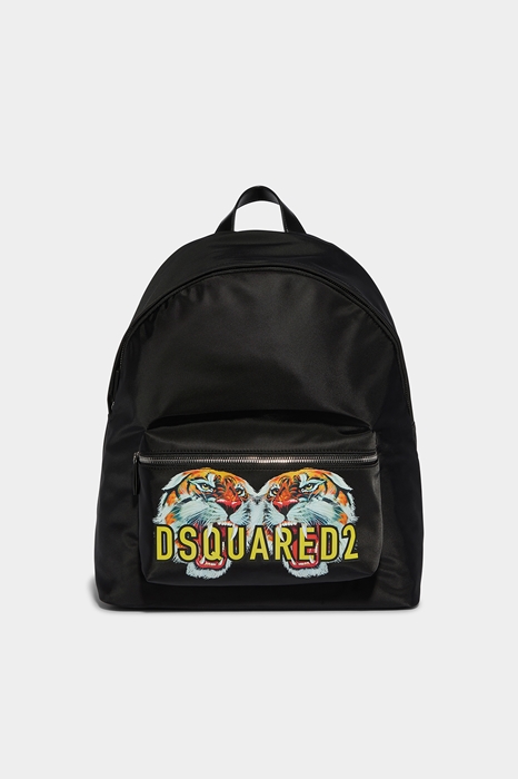 DSQUARED2 Men Backpack Black Size OneSize 100% Polyester (45636620JH)