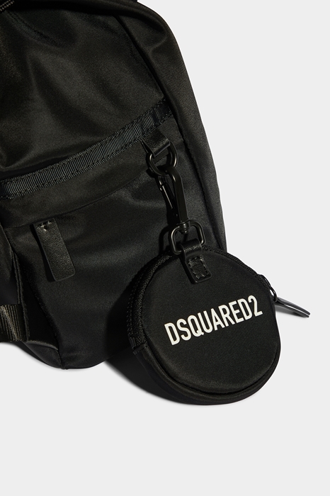 DSQUARED2 Women Backpack Black Size OneSize 95% Polyamide 5% Bovine leather (45637754SC)