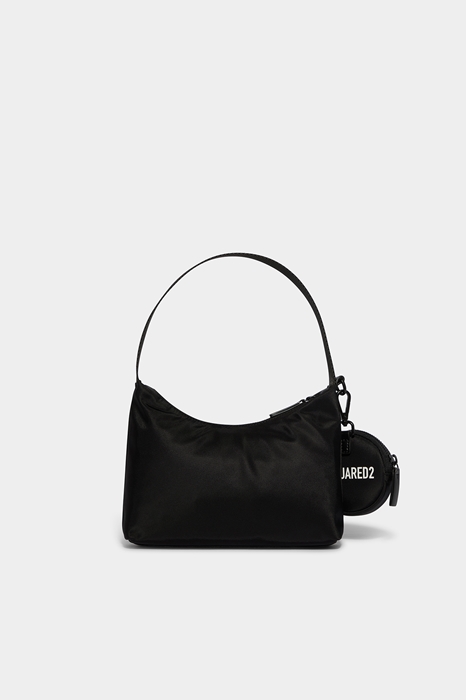 DSQUARED2 Women Baby Bag Black/White Size OneSize 95% Polyamide 5% Bovine leather (45637770BL)