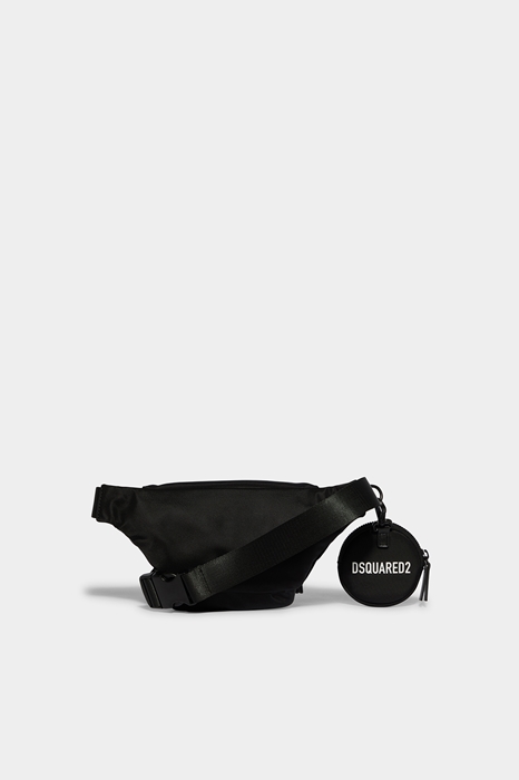 DSQUARED2 Women Fanny pack Black/White Size OneSize 95% Polyamide 5% Bovine leather (45637780WX)