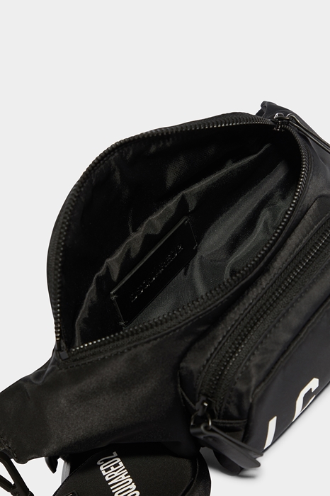 DSQUARED2 Women Fanny pack Black/White Size OneSize 95% Polyamide 5% Bovine leather (45637780WX)
