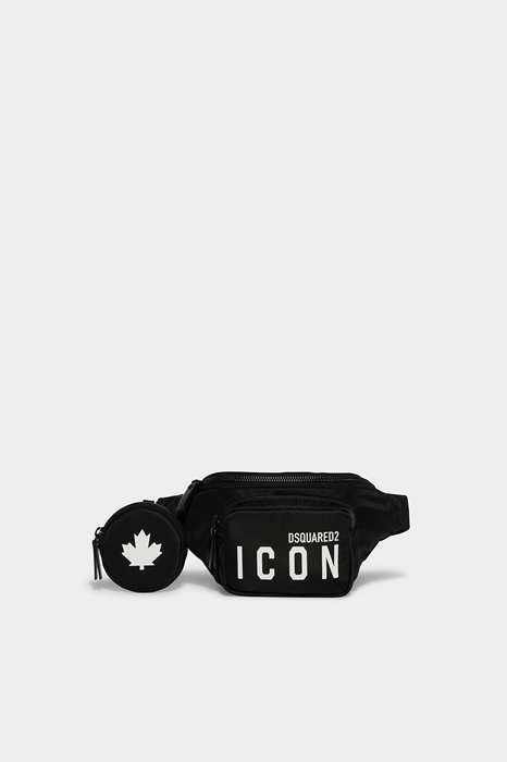 DSQUARED2 Women Fanny pack Black/White Size OneSize 95% Polyamide 5% Bovine leather (45637780WX)