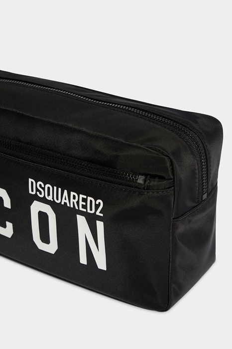 DSQUARED2 Men Toiletry bag Black Size OneSize 95% Polyamide 5% Bovine leather (45637790DV)