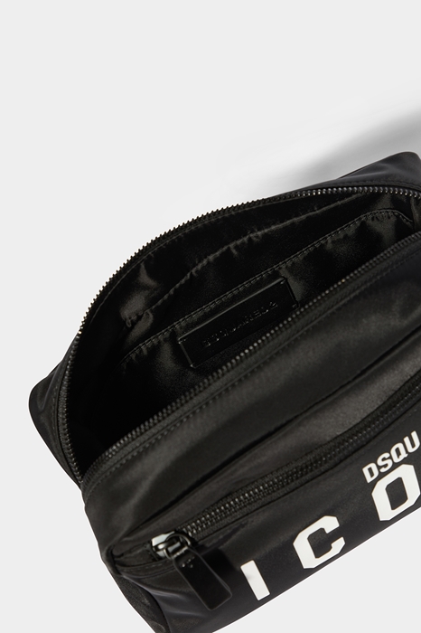 DSQUARED2 Men Toiletry bag Black Size OneSize 95% Polyamide 5% Bovine leather (45637790DV)