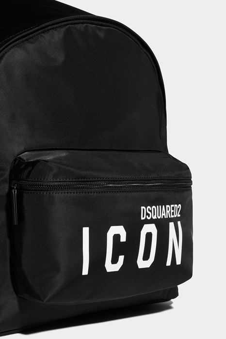 DSQUARED2 Men Backpack Black/White Size OneSize 95% Polyamide 5% Bovine leather (45637807HO)