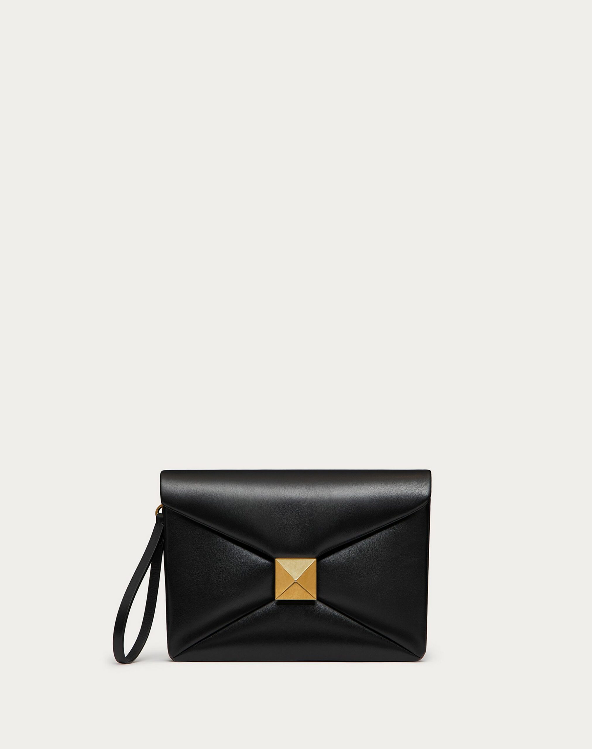 Valentino One Stud Clutch Bag In Nappa Black (XW0B0K56HHX0NO)