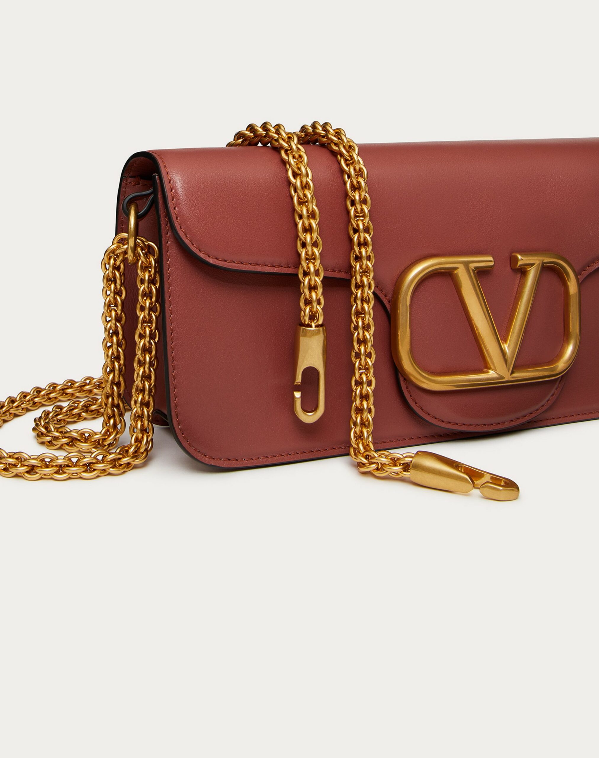 Valentino LocÒ Calfskin Shoulder Bag Gingerbread (1W2B0K30ZXLPVG)