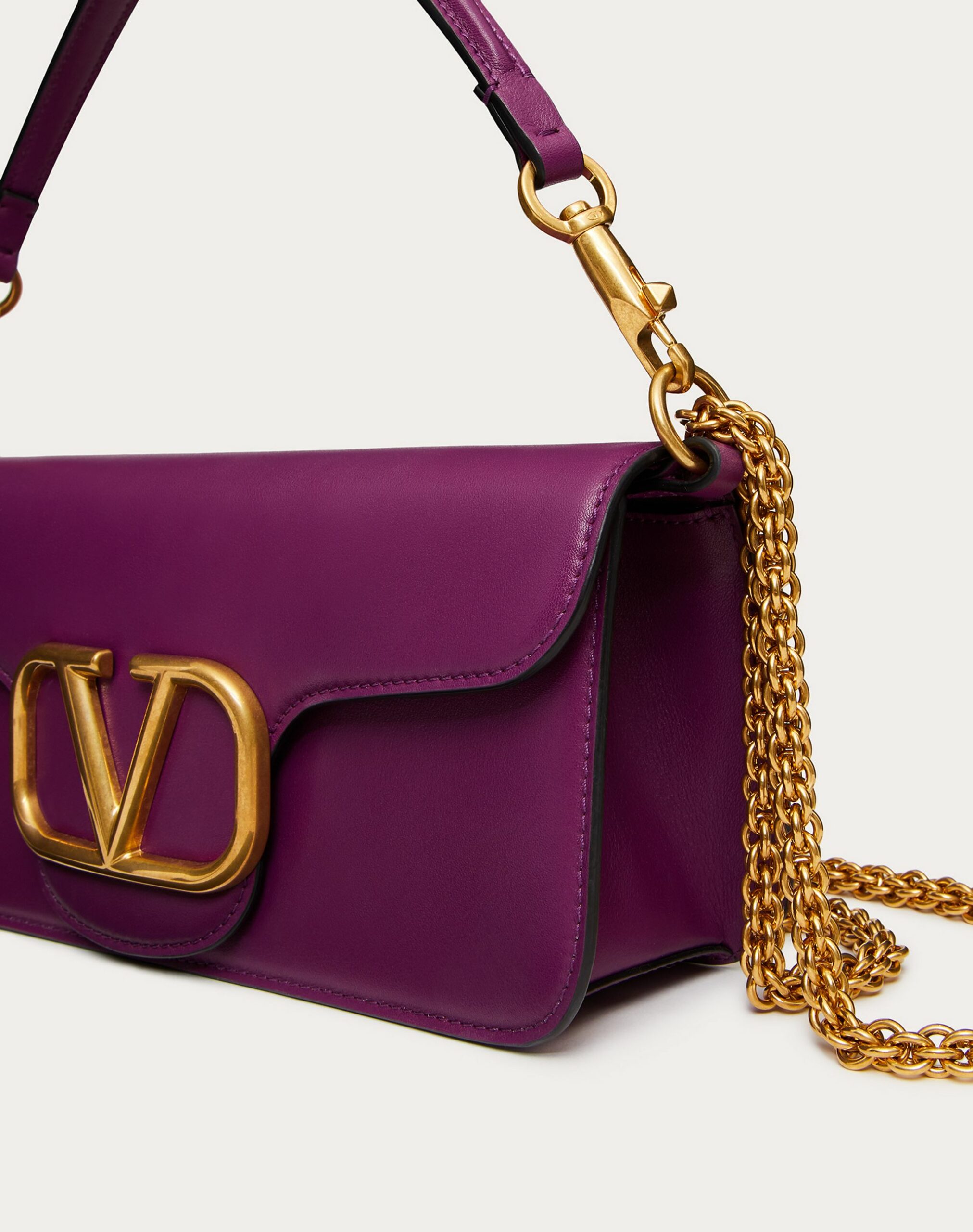 Valentino LocÒ Calfskin Shoulder Bag Prune (XW0B0K30ZXLZA2)