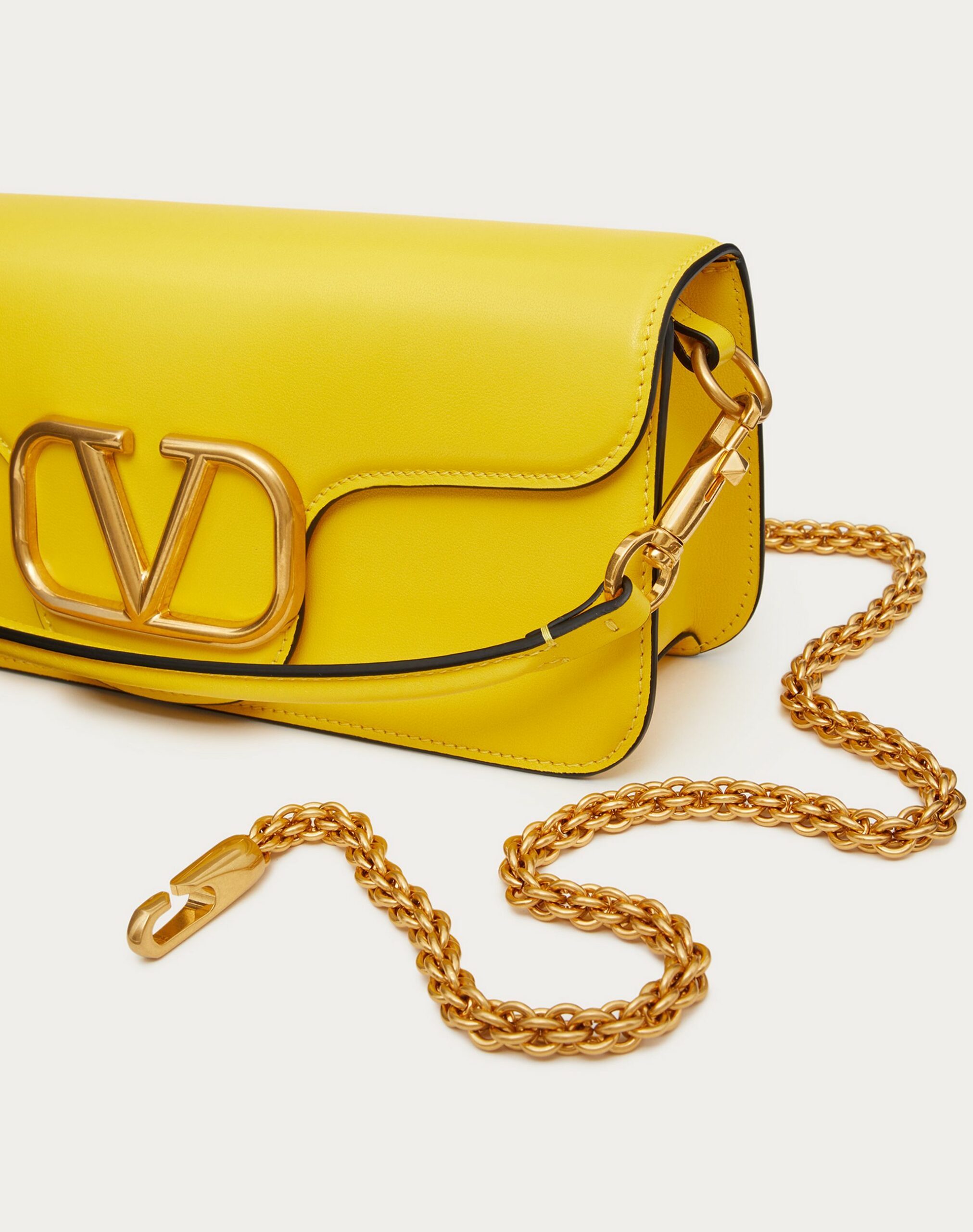 Valentino Vlogo Signature Calfskin Shoulder Bag Yellow (XW2B0K30ZXLKN8)