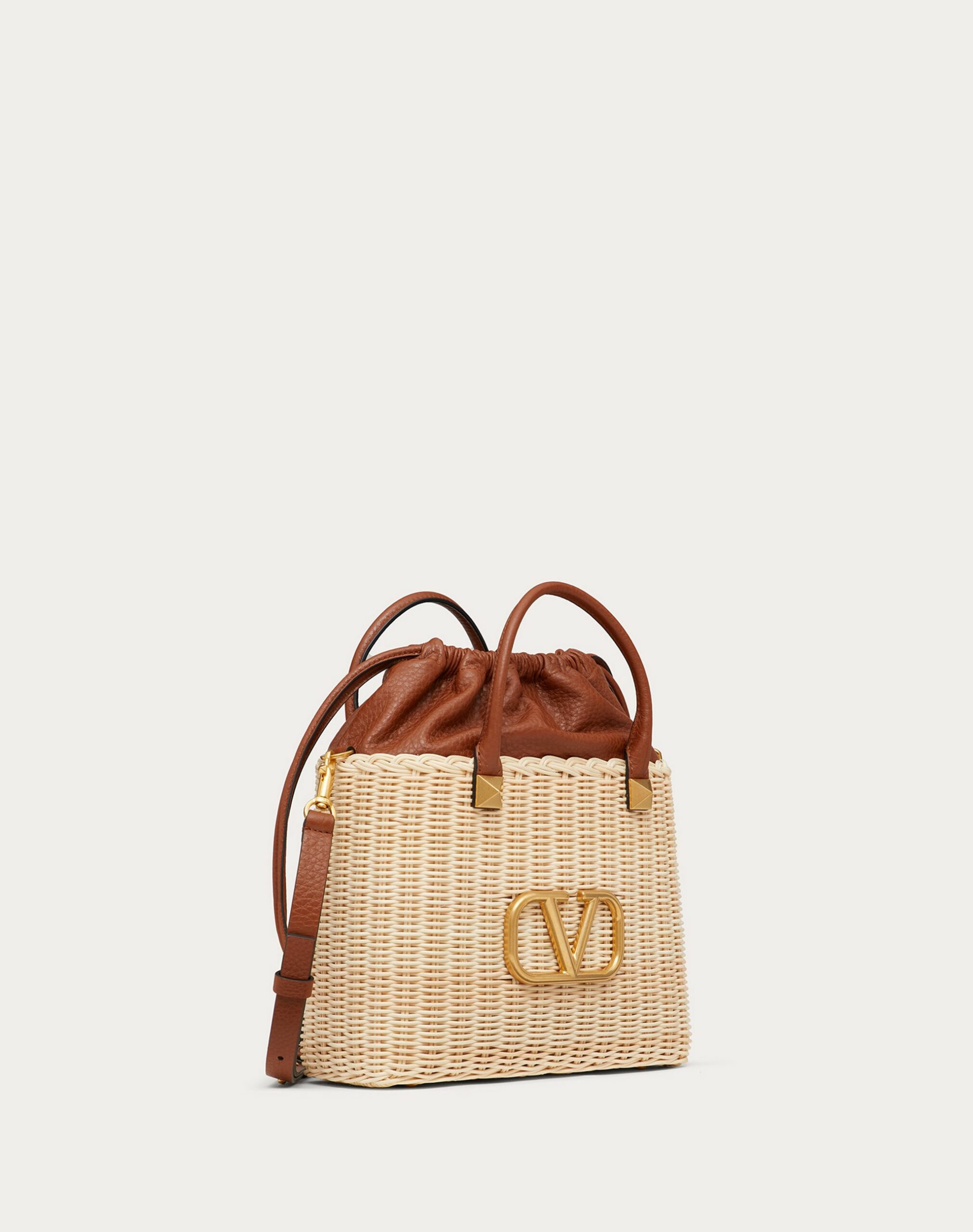 Valentino Vlogo Signature Wicker Bucket Bag Natural (XW2B0K41YMP43S)