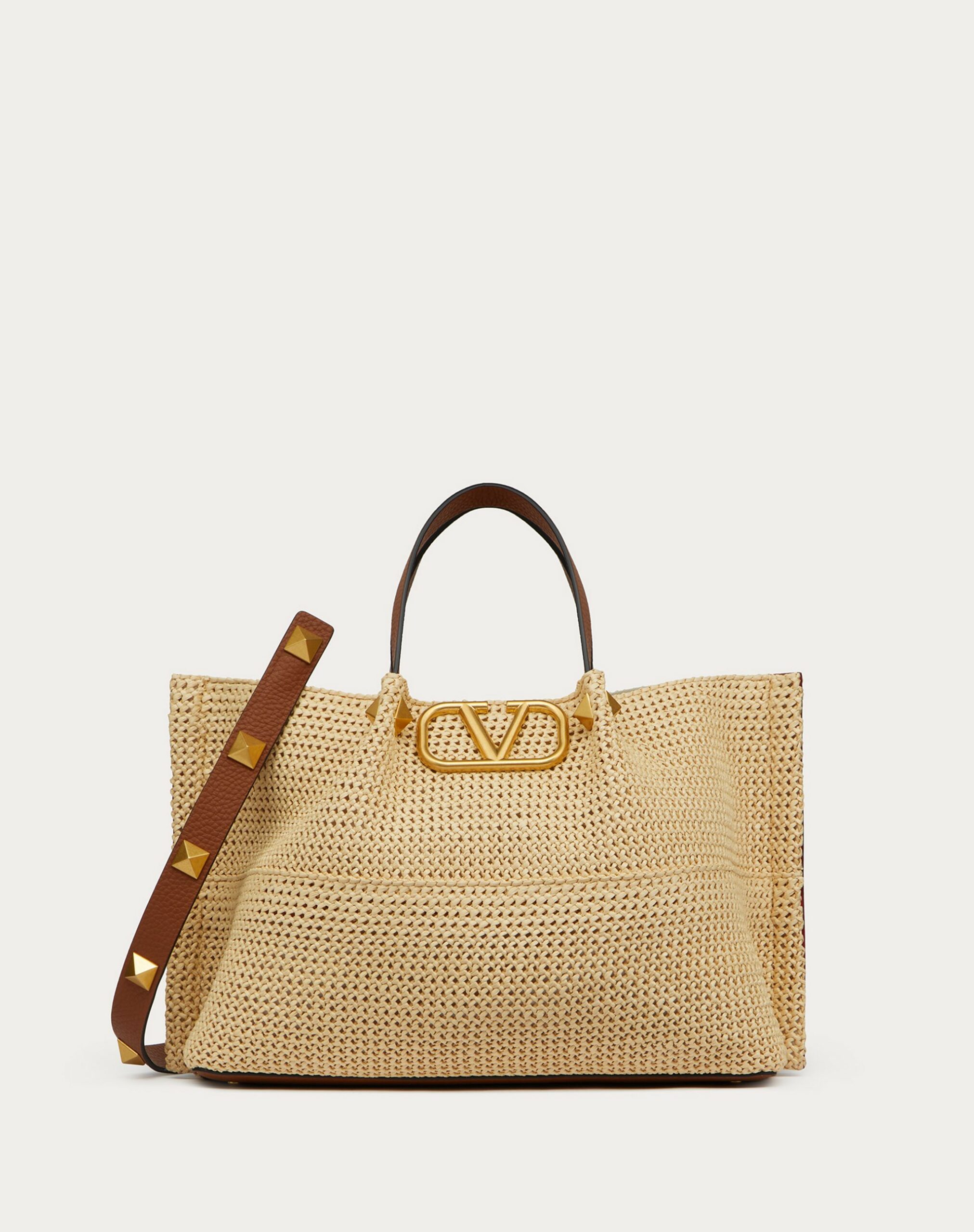 Valentino Medium Straw Summer Tote Natural (XW2B0K39YCED84)