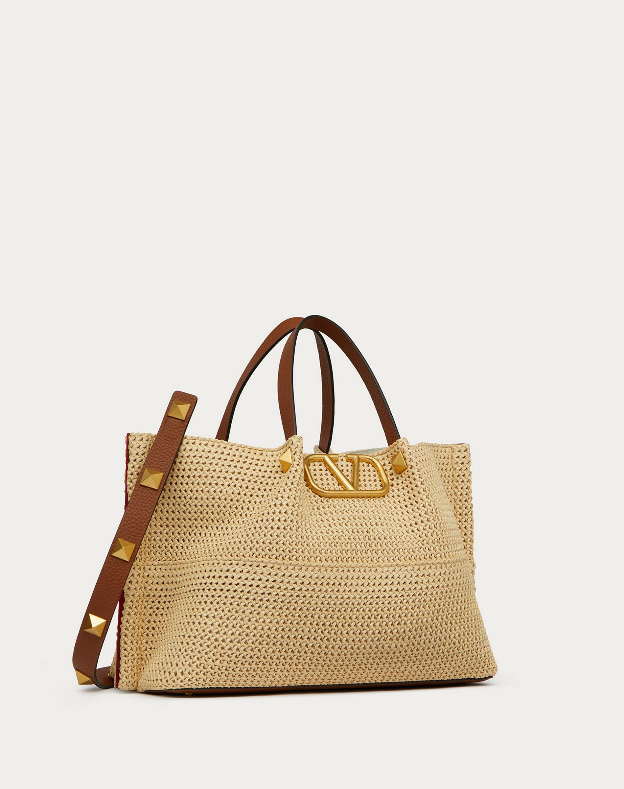 Valentino Medium Straw Summer Tote Natural (XW2B0K39YCED84)