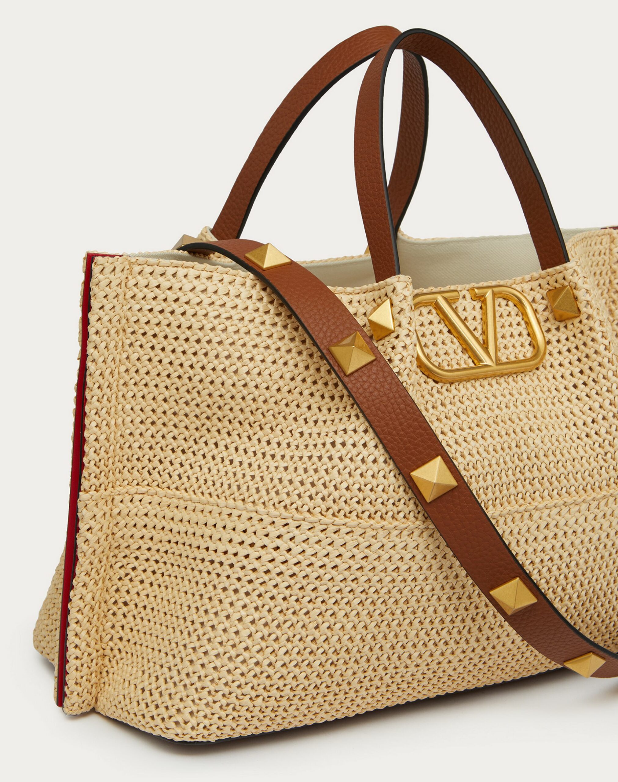 Valentino Medium Straw Summer Tote Natural (XW2B0K39YCED84)