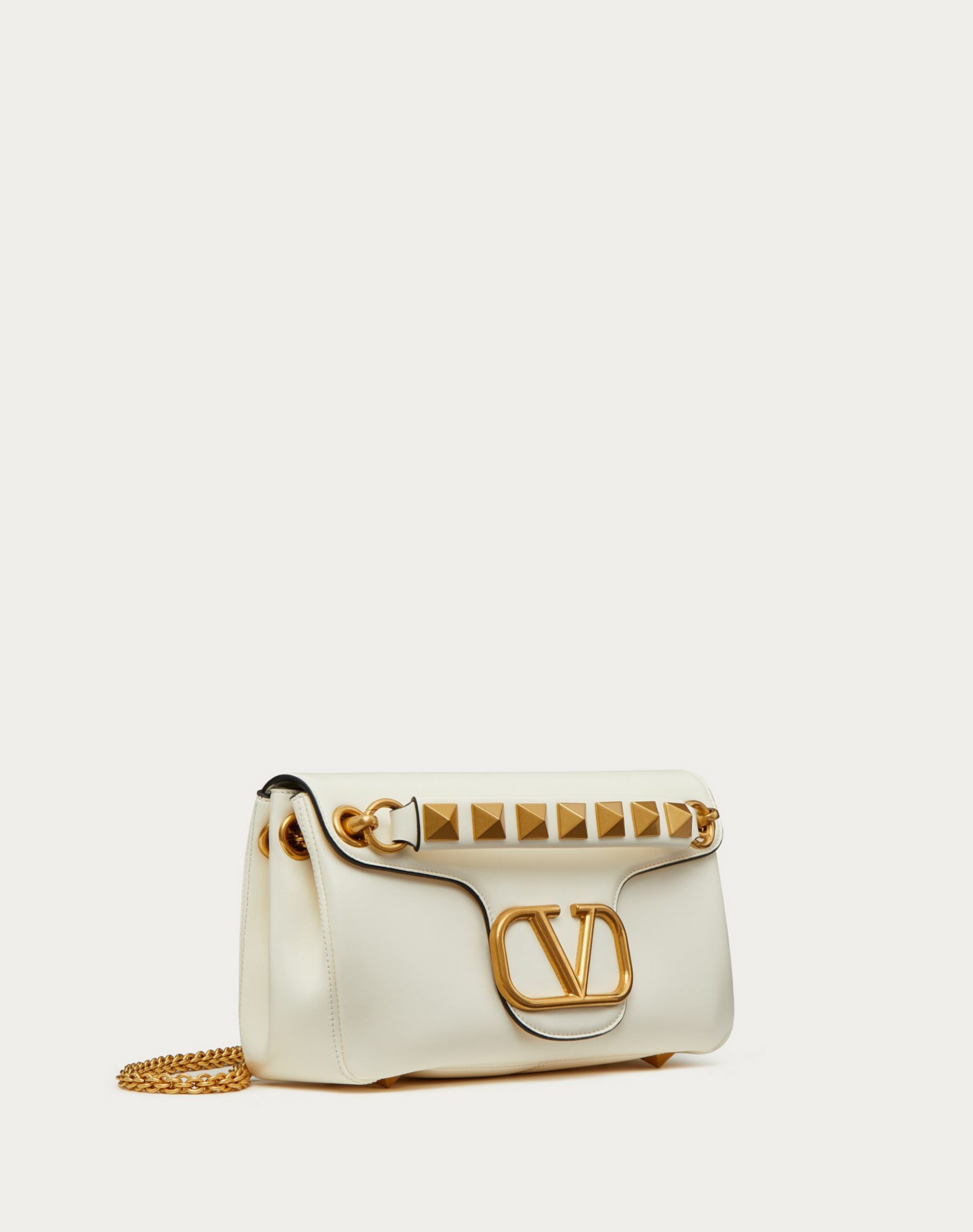 Valentino Stud Sign Nappa Shoulder Bag Ivory (1W2B0K26VNL098)