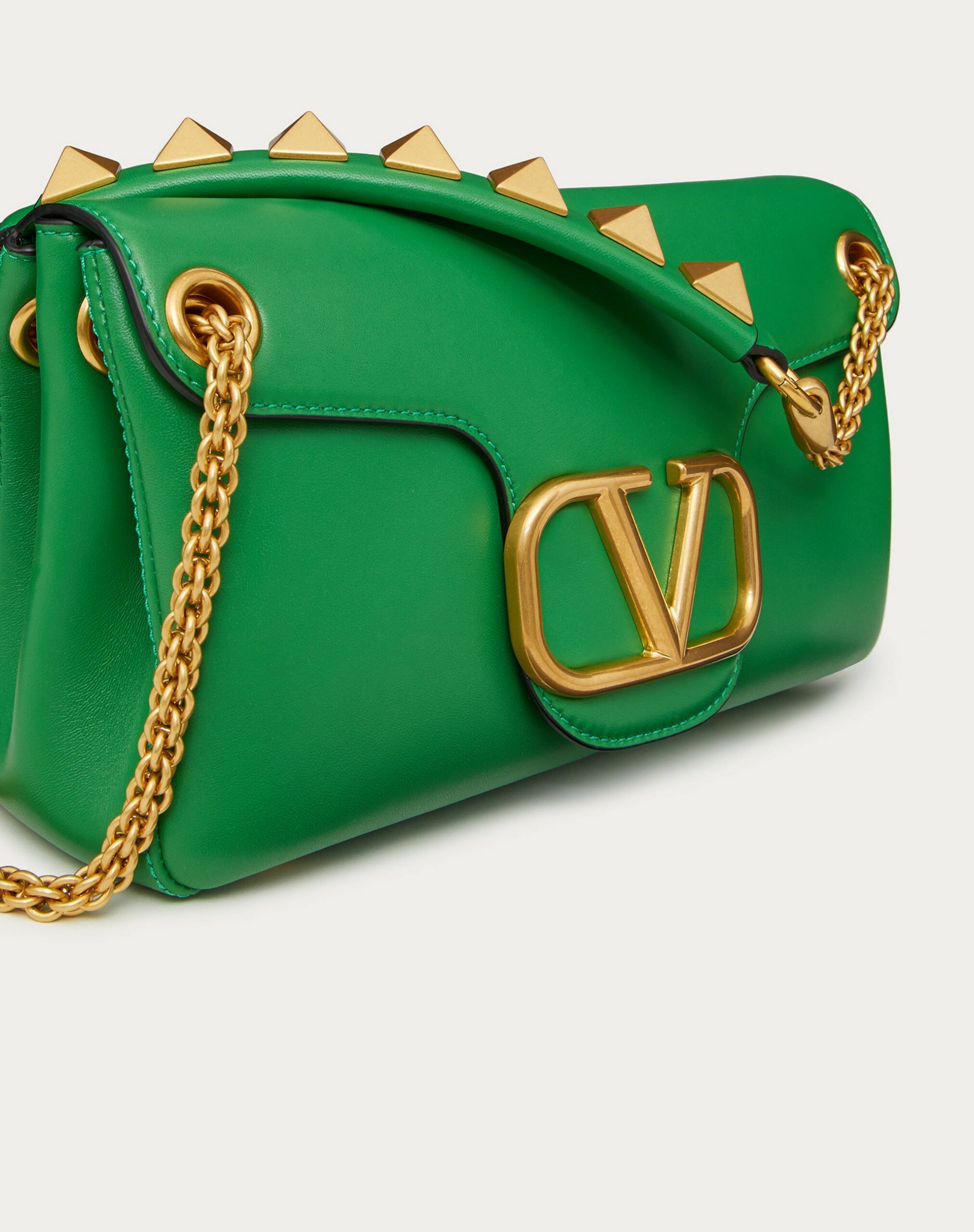 Valentino Stud Sign Nappa Shoulder Bag Green (1W2B0K26VNLT34)