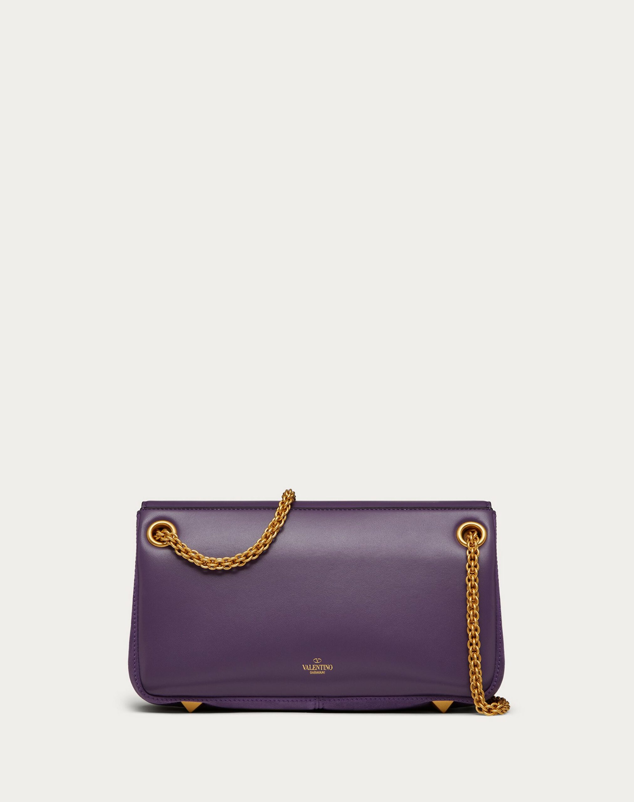 Valentino Stud Sign Shoulder Bag In Nappa And Suede Leather Purple (XW2B0K26IRLT1N)