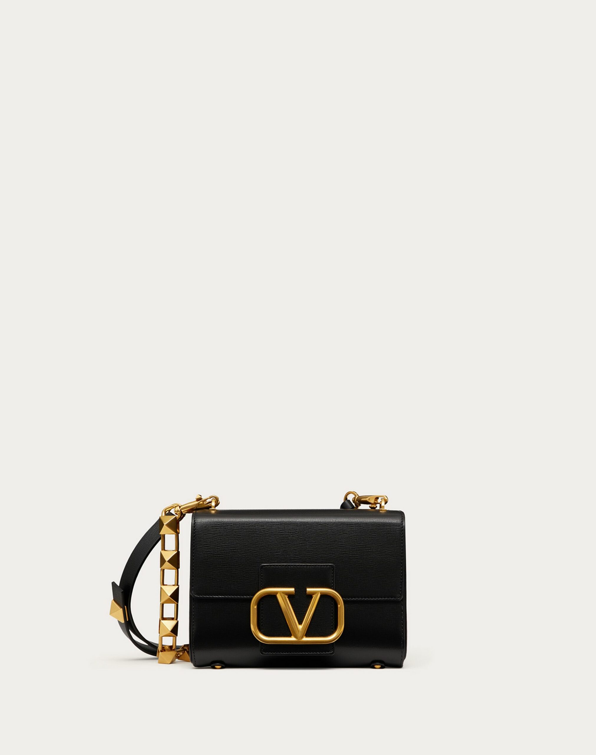 Valentino Stud Sign Grainy Calfskin Shoulder Bag Black (1W2B0J96CPD0NO)