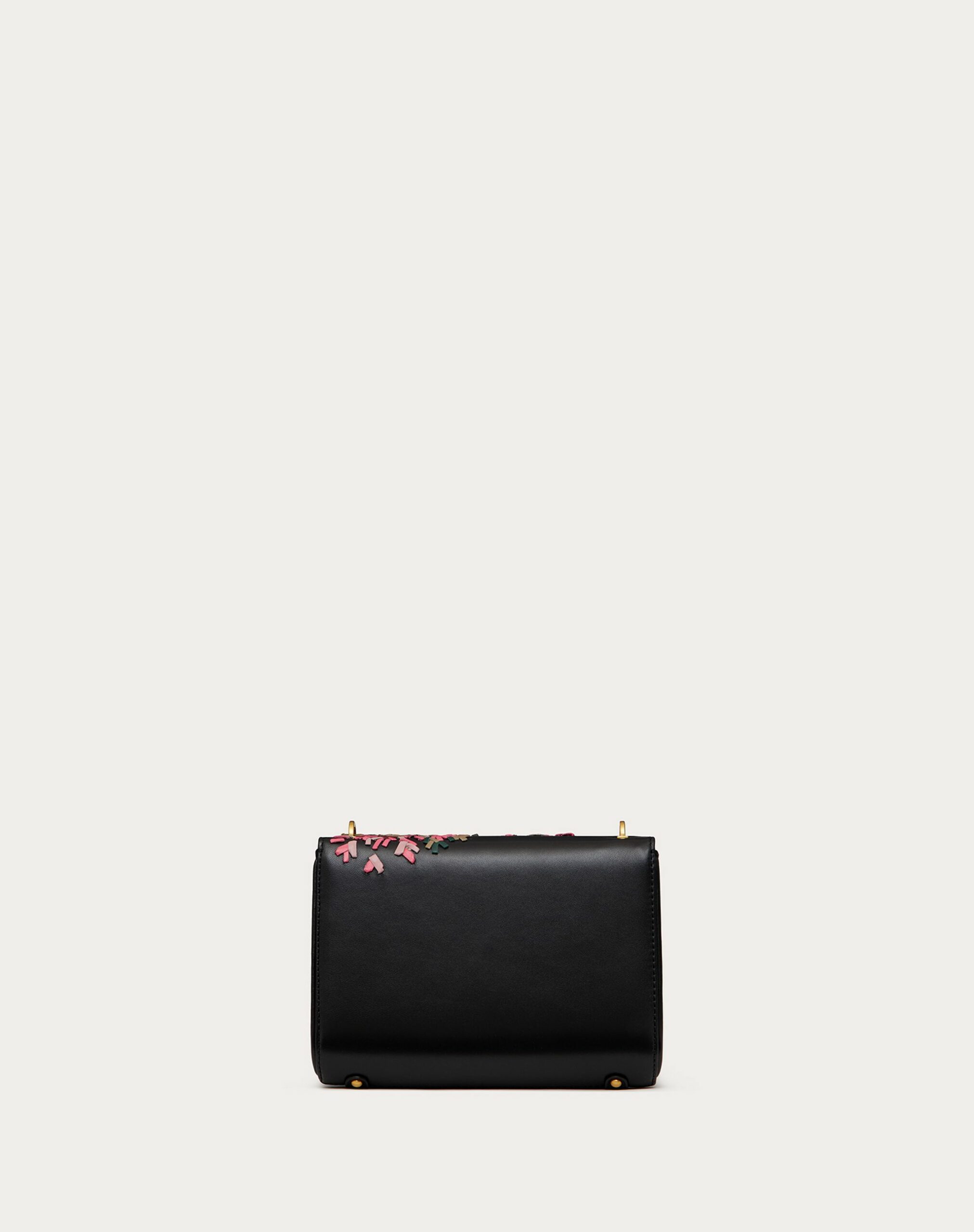 Valentino Stud Sign Shoulder Bag With Floral Embroidery Black/multicolour (XW2B0J96BPTN96)