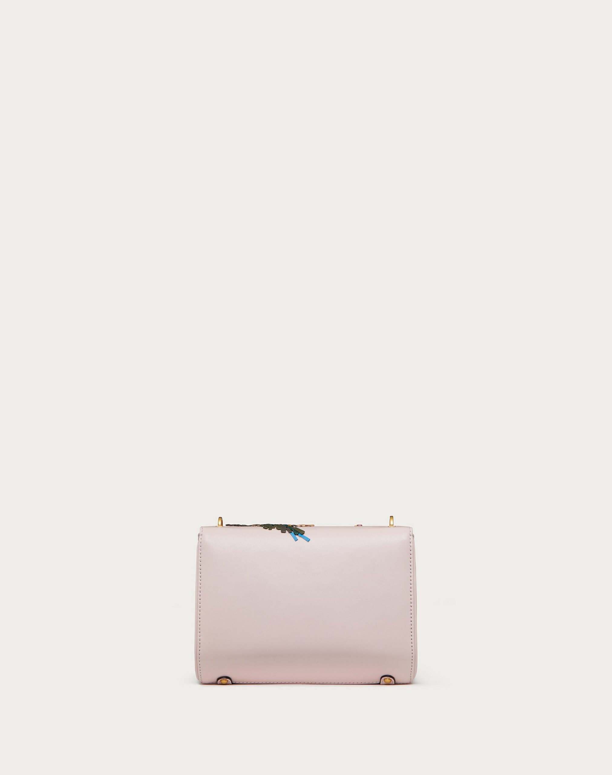 Valentino Stud Sign Shoulder Bag With Floral Embroidery Rose Quartz/multicolour (XW2B0J96BPTJ31)