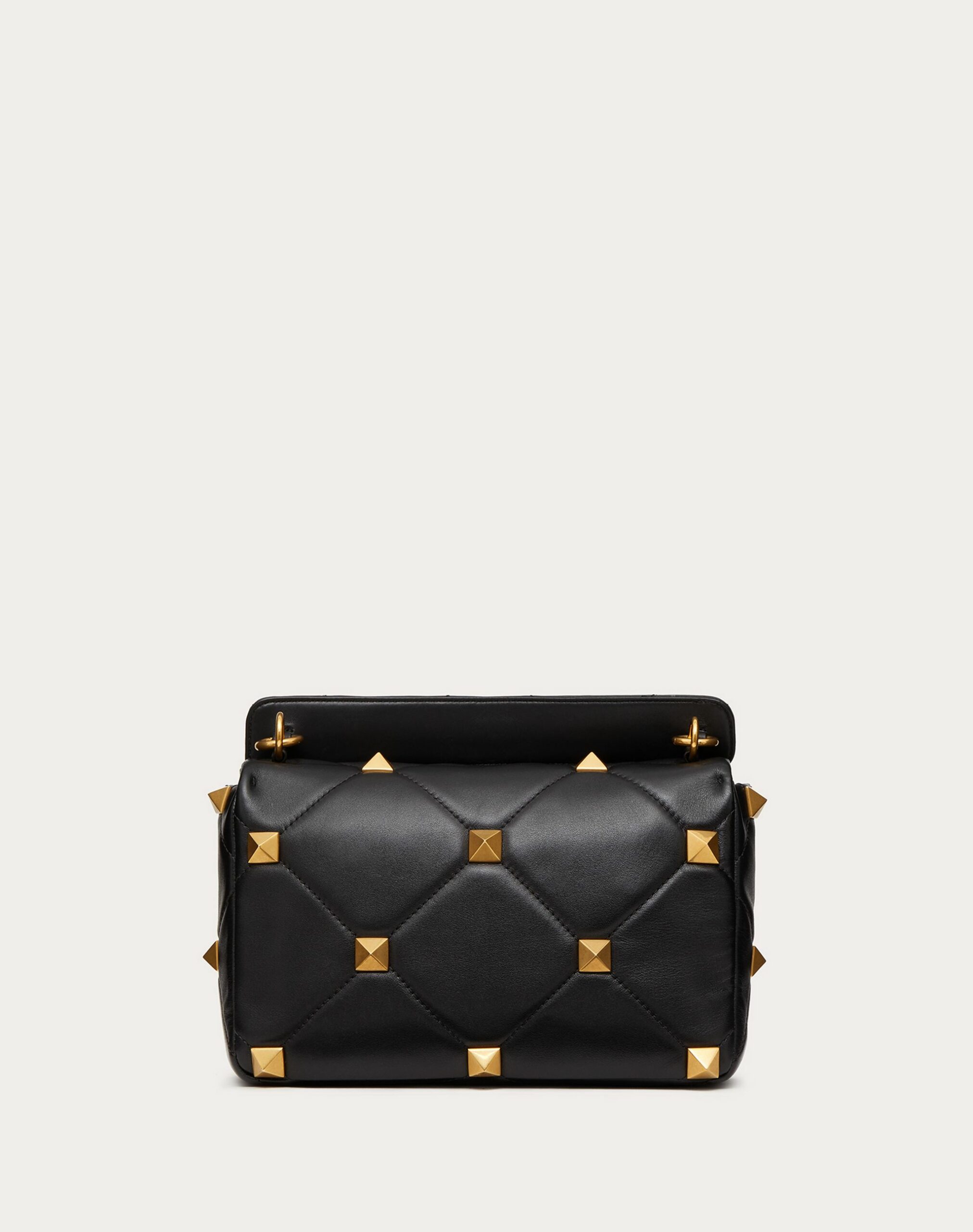 Valentino Large Roman Stud The Shoulder Bag In Nappa With Chain Black (1W2B0I60BSF0NO)