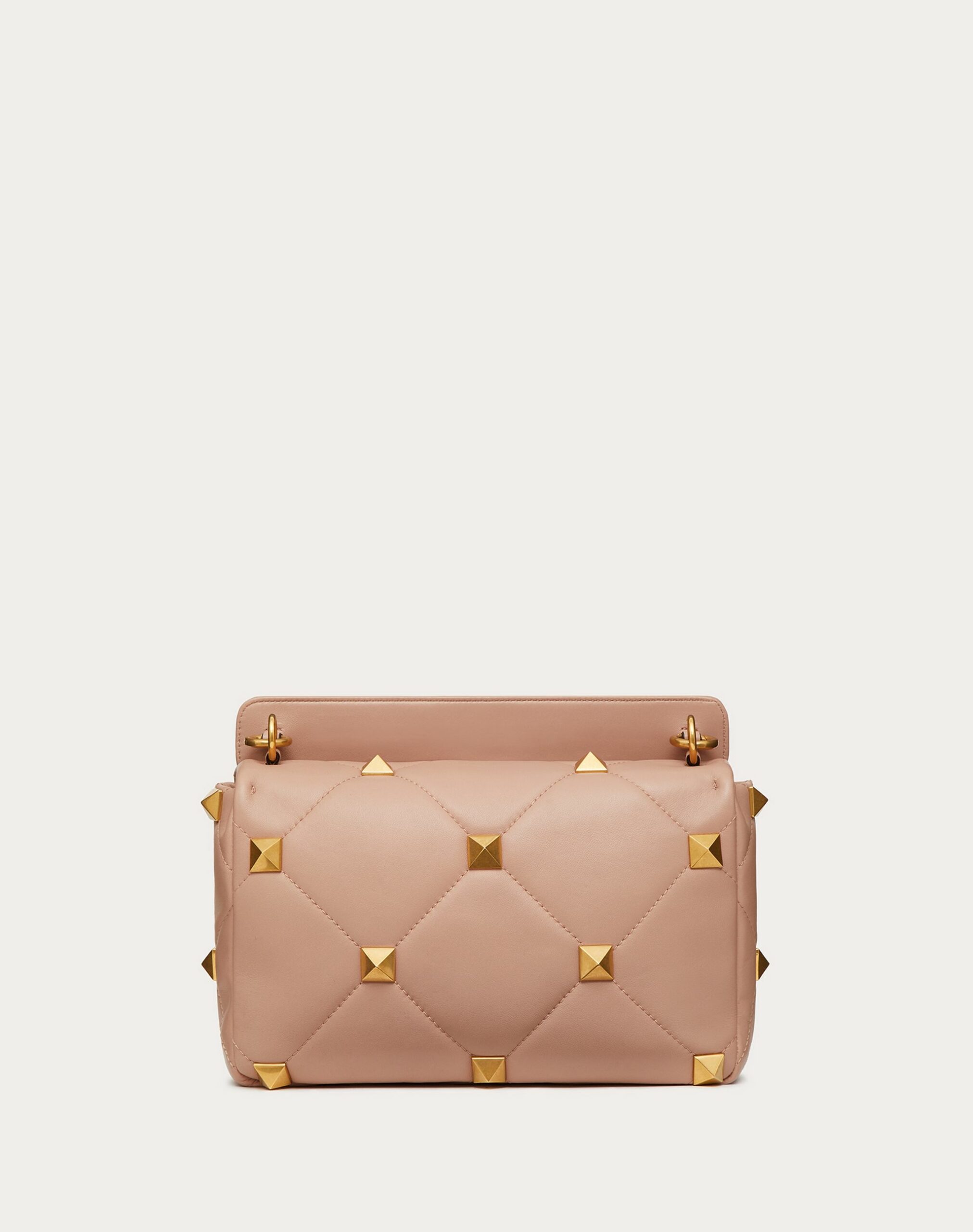 Valentino Large Roman Stud The Shoulder Bag In Nappa With Chain Rose Cannelle (1W2B0I60BSFGF9)