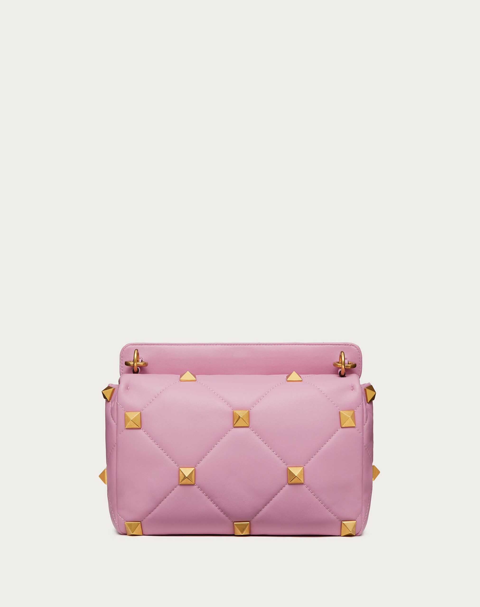 Valentino Large Roman Stud The Shoulder Bag In Nappa With Chain Light Pink (VW2B0I60BSFGI1)