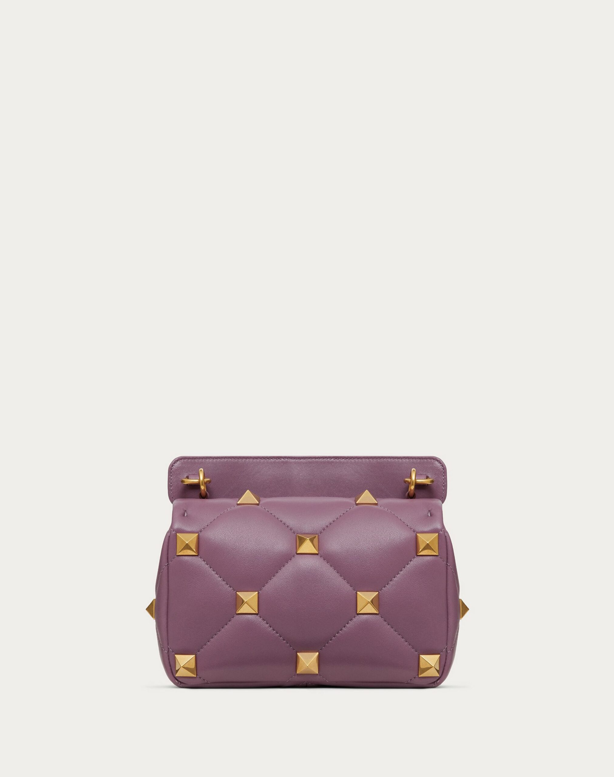 Valentino Medium Roman Stud The Shoulder Bag In Nappa With Chain Mauve (VW0B0I82BSFMM5)