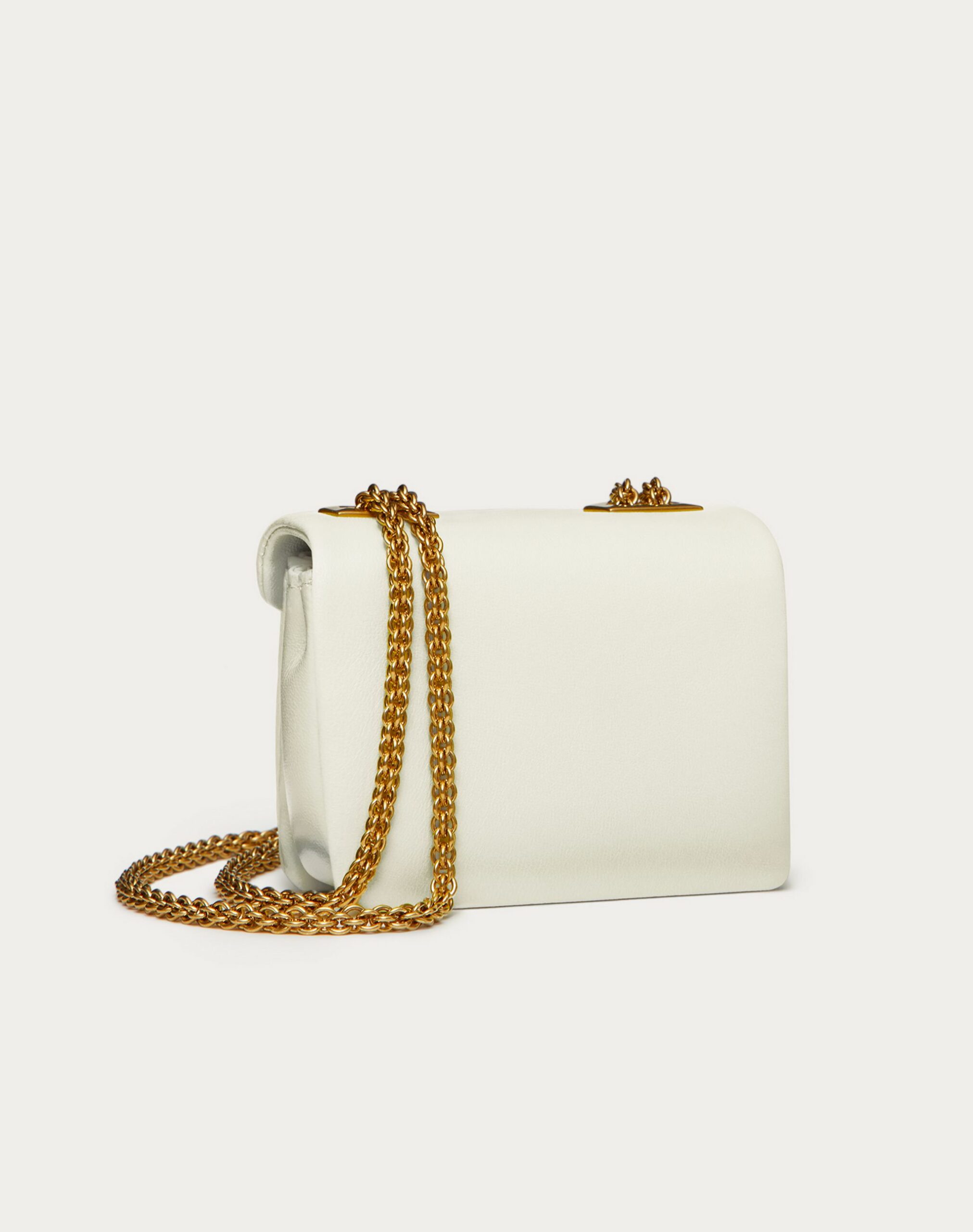 Valentino One Stud Nappa Micro Bag With Chain Ivory (1W2P0X98HHX098)