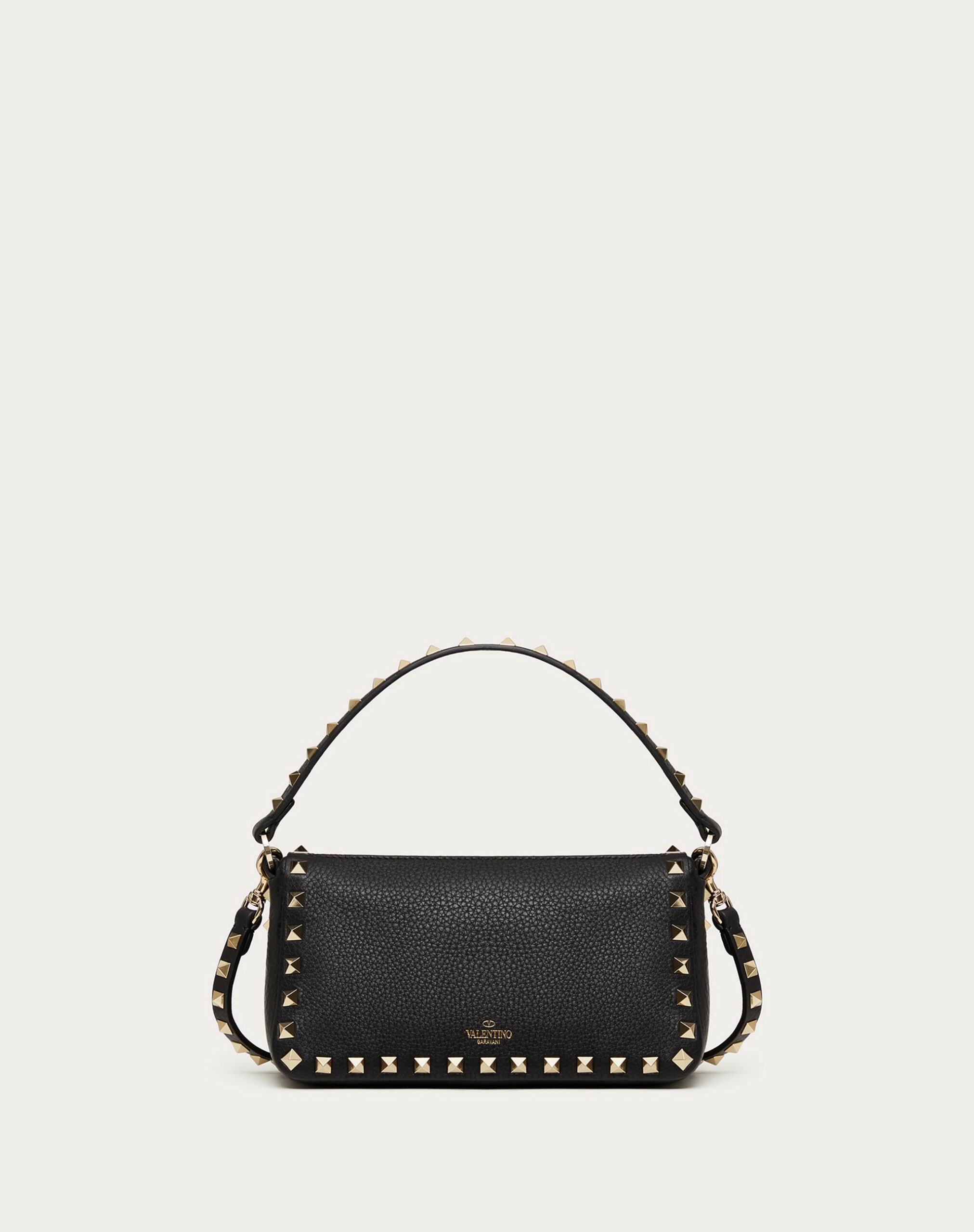 Valentino Small Rockstud Grainy Calfskin Crossbody Bag Black (WW2B0J47VSF0NO)