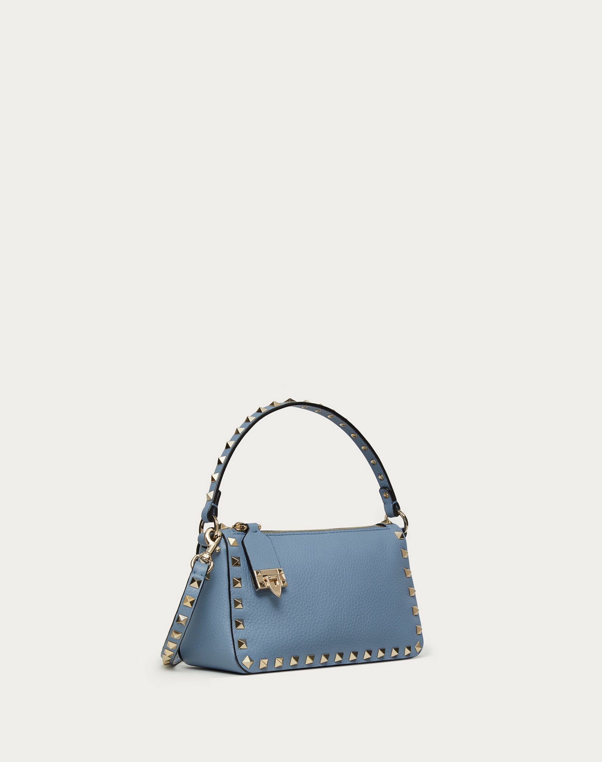 Valentino Small Rockstud Grainy Calfskin Crossbody Bag Azure (1W2B0J47VSF56Y)