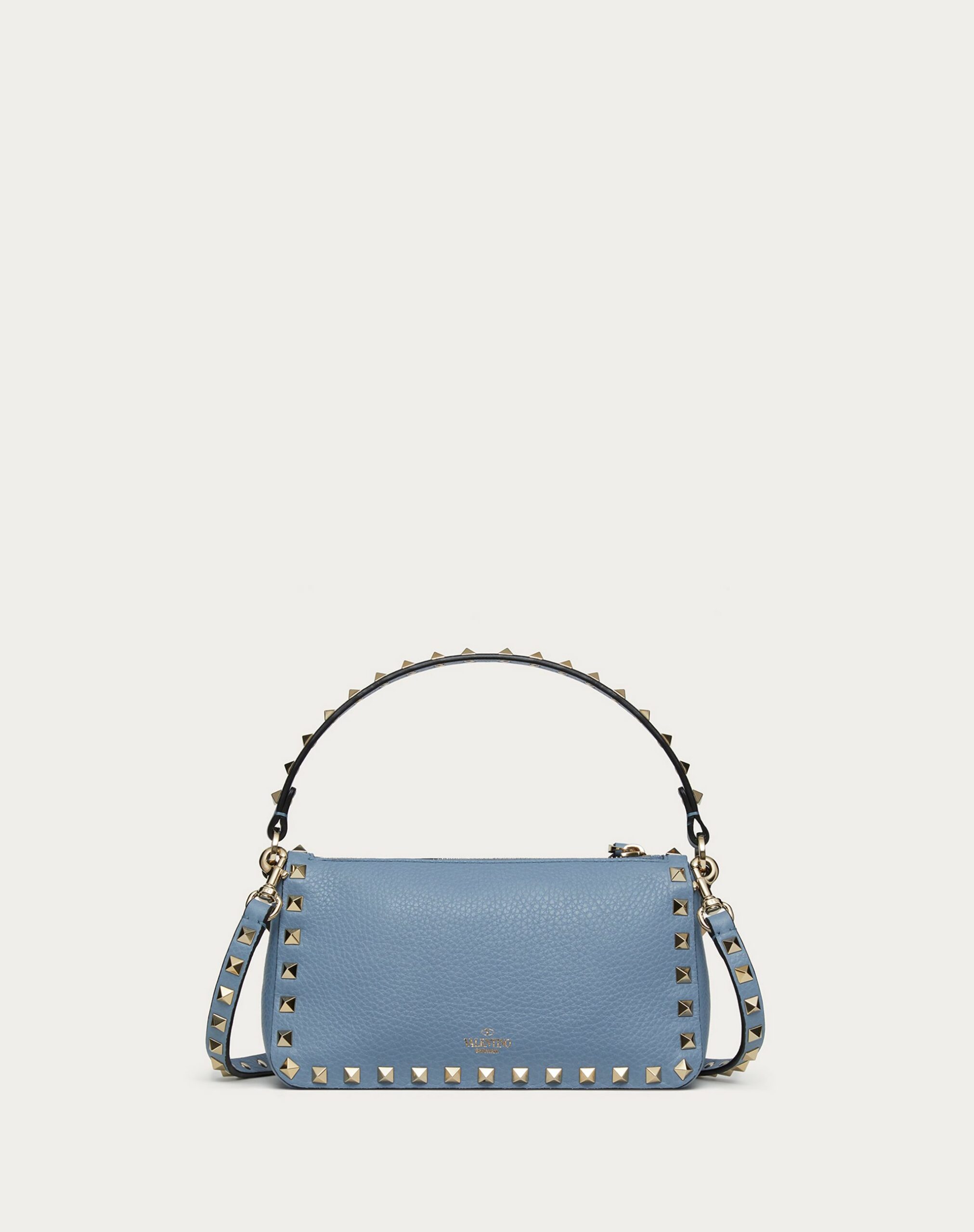 Valentino Small Rockstud Grainy Calfskin Crossbody Bag Azure (1W2B0J47VSF56Y)