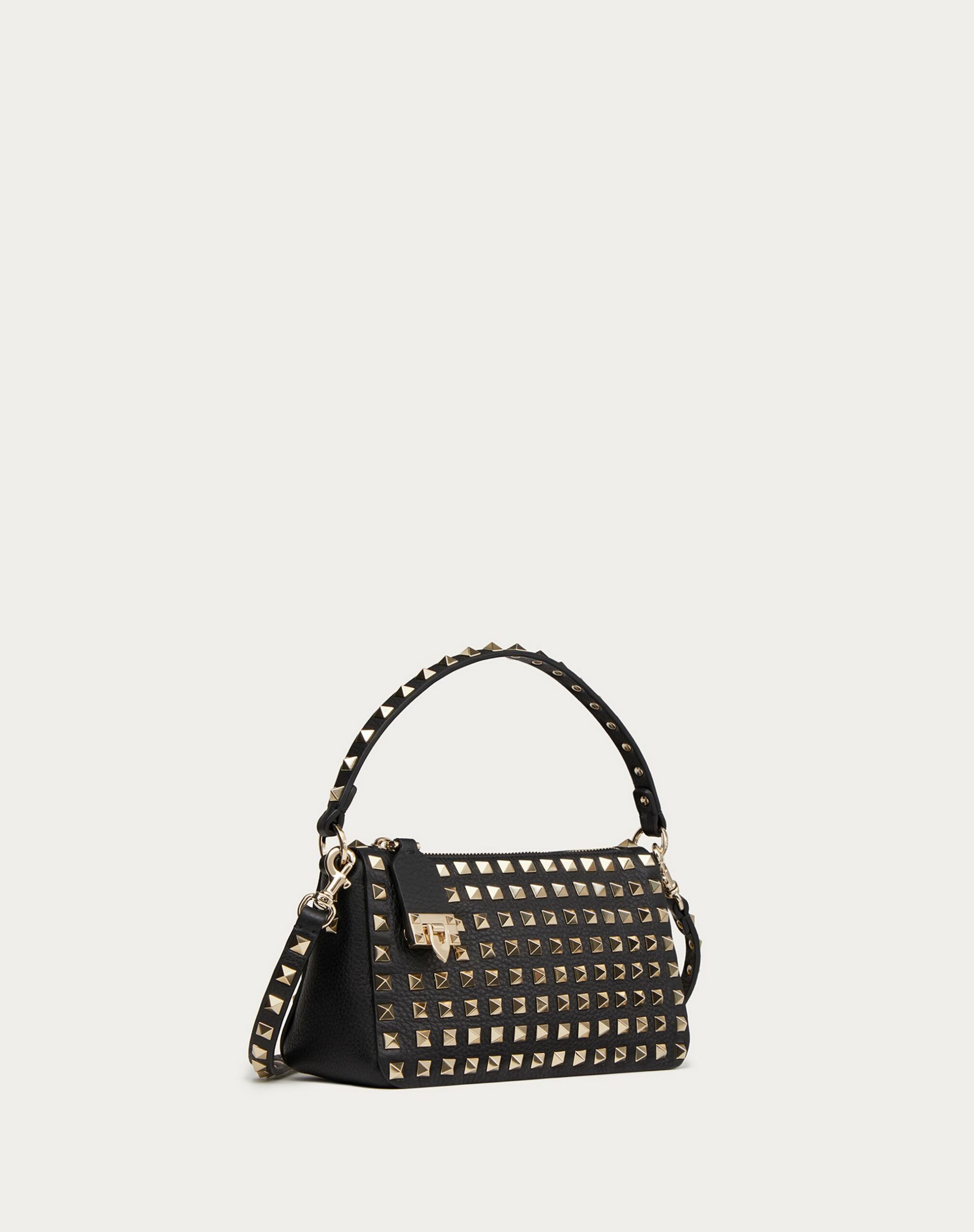 Valentino Small Rockstud Grainy Calfskin Crossbody Bag With All-over Studs Black (WW2B0J47VCB0NO)