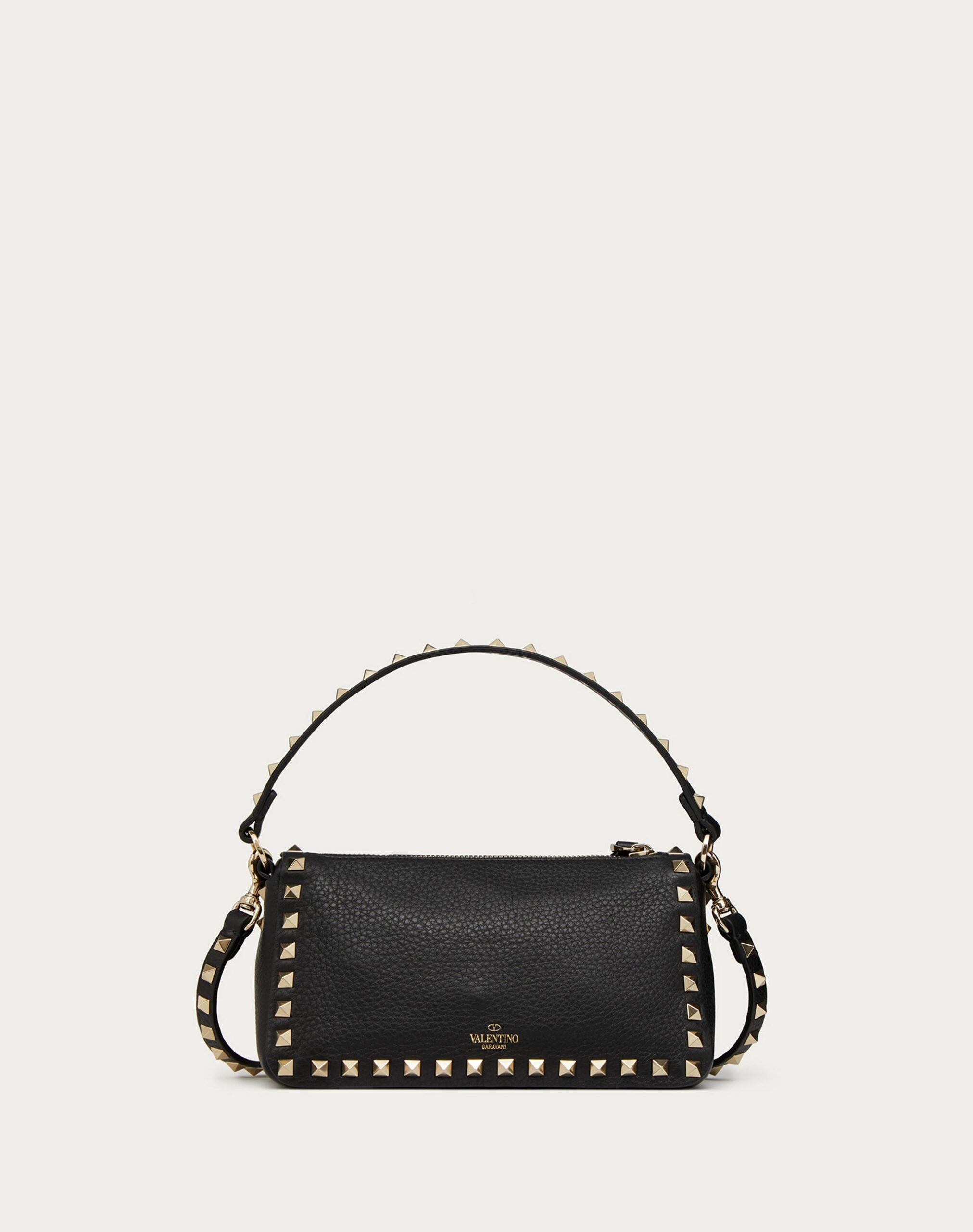 Valentino Small Rockstud Grainy Calfskin Crossbody Bag With All-over Studs Black (WW2B0J47VCB0NO)