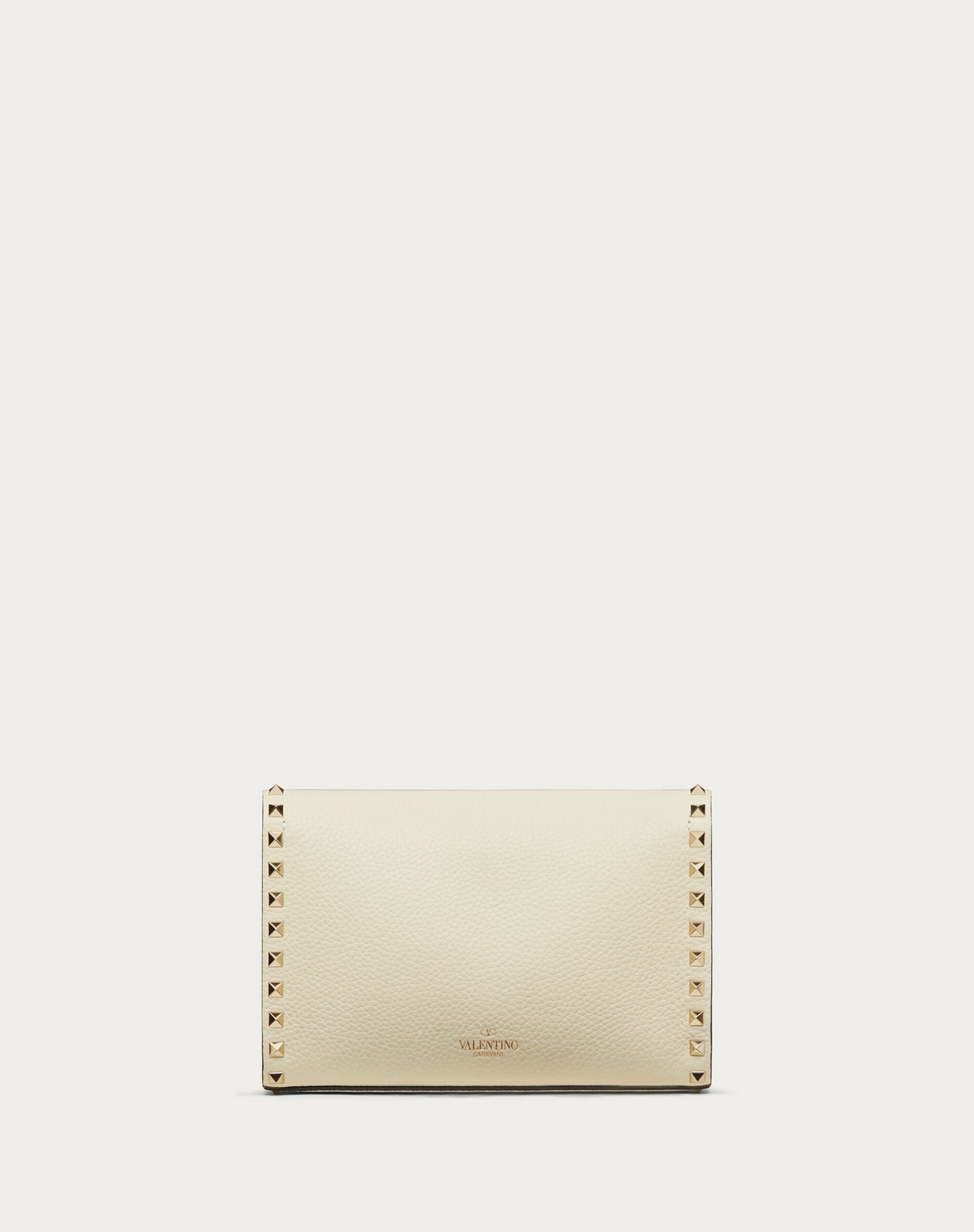 Valentino Small Rockstud Grainy Calfskin Crossbody Bag Light Ivory (1W2B0181VSFI16)