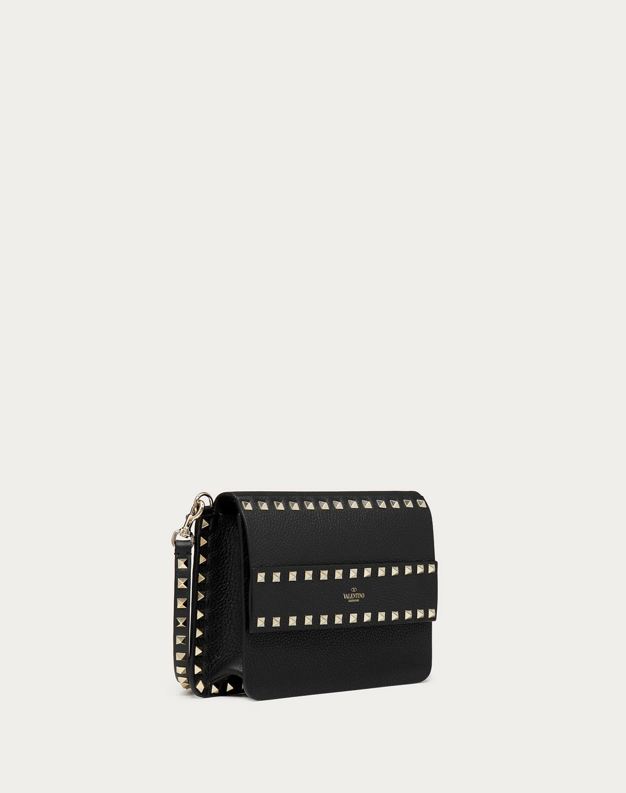 Valentino Small Rockstud Grainy Leather Crossbody Bag Black (ZW2B0E86VSF0NO)