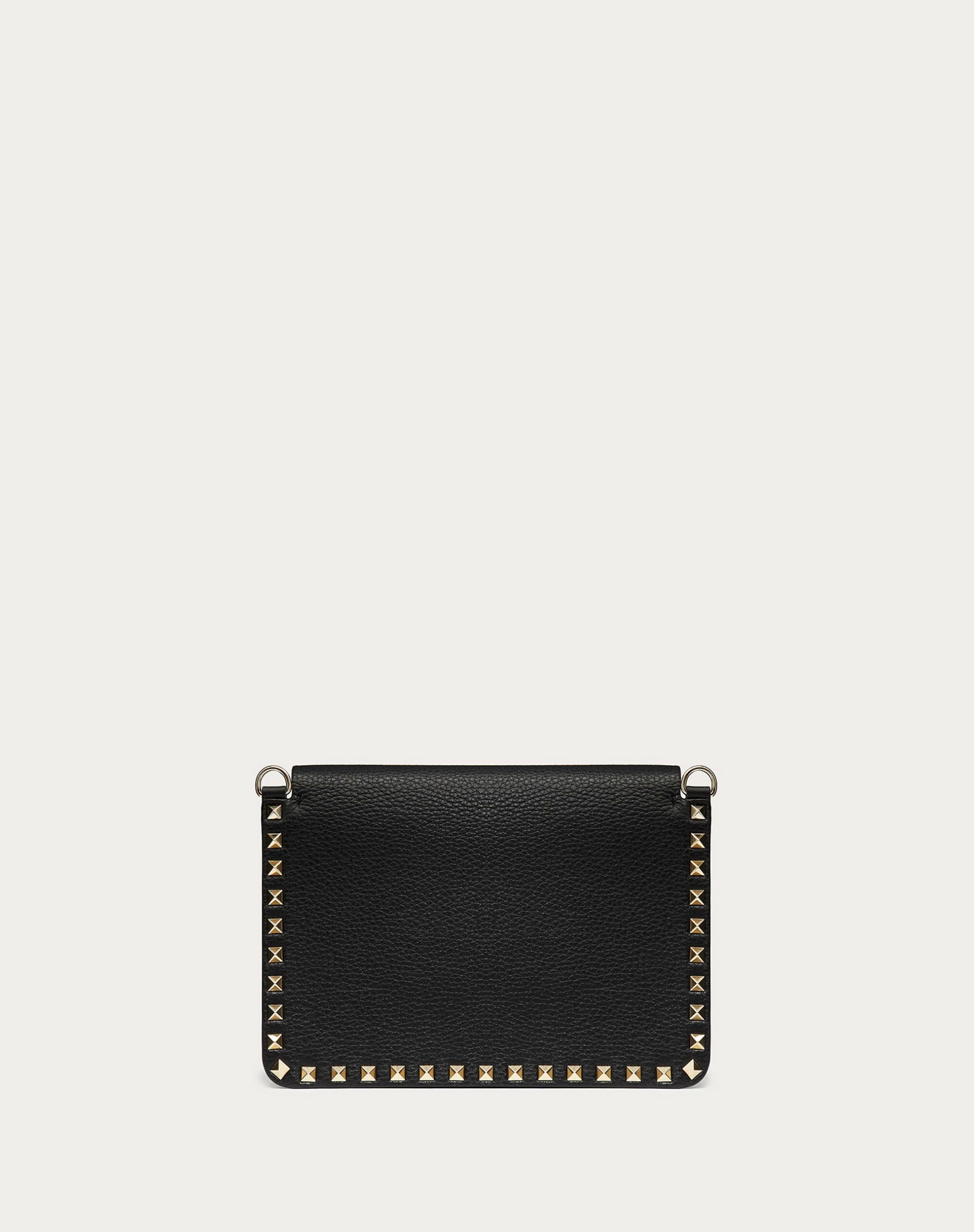 Valentino Small Rockstud Grainy Leather Crossbody Bag Black (ZW2B0E86VSF0NO)