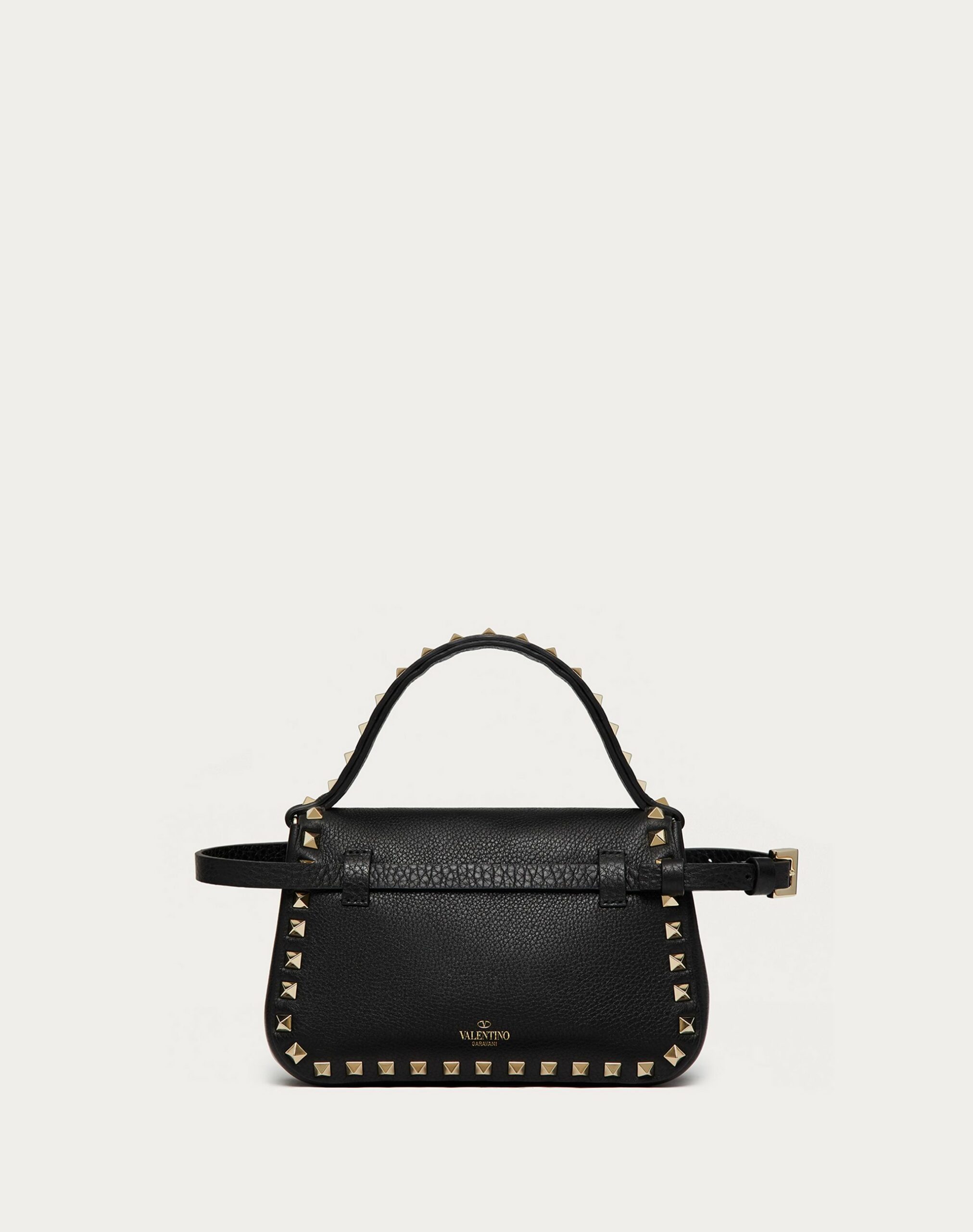 Valentino Small Rockstud Grainy Calfskin Handbag Black (1W2B0I52VSF0NO)